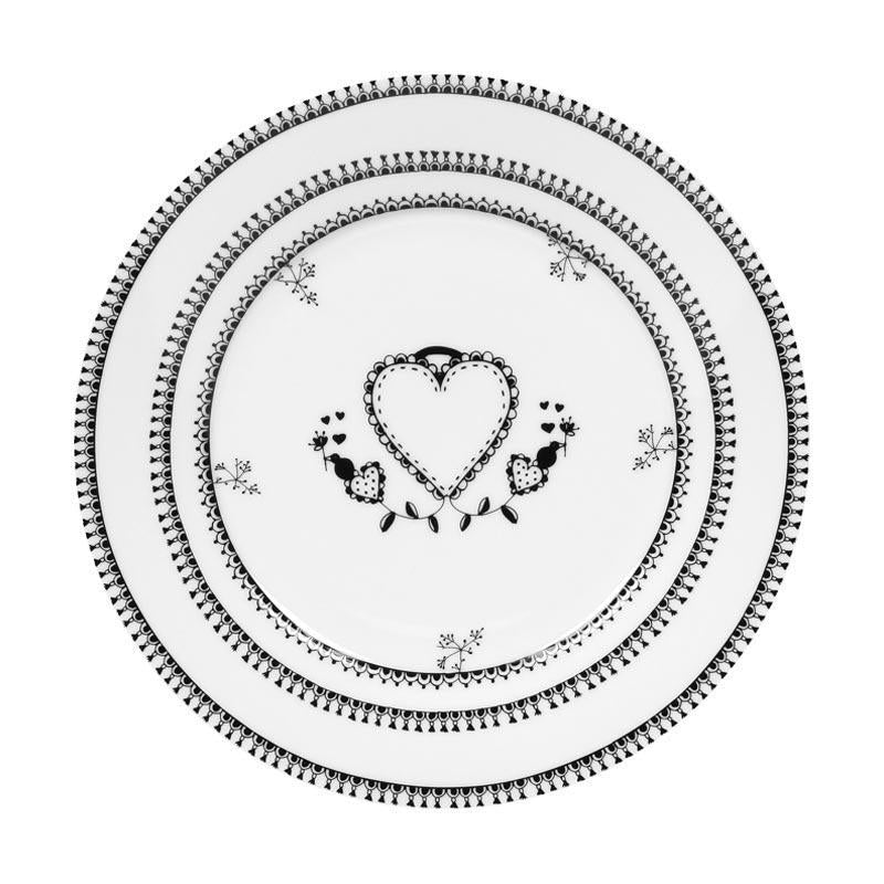 Miss Blackbirdy 9" Salad Plate | Heart Pattern