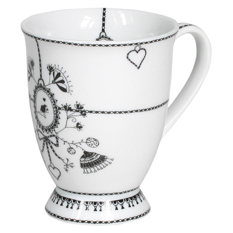 Miss Blackbirdy Large Mug | Chain Pattern White