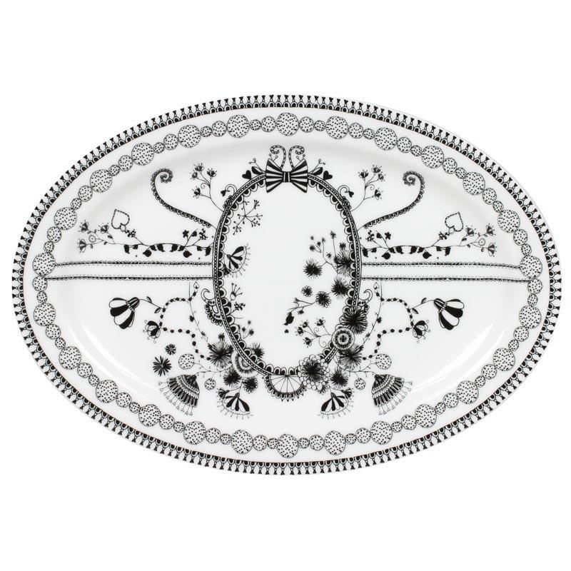 Miss Blackbirdy Medium Oval Platter | Chain Pattern