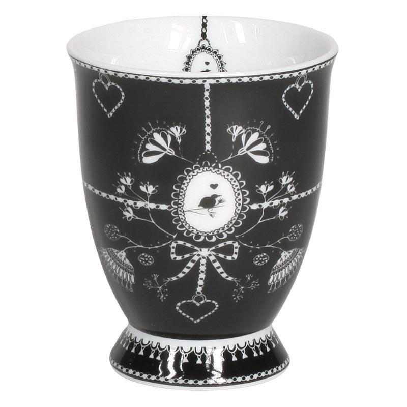 Miss Blackbirdy Milk Mug | Chain Pattern Black