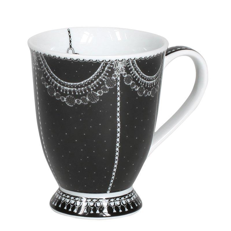 Miss Blackbirdy Small Mug | Chain Pattern Black