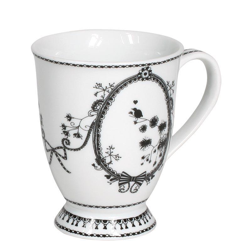 Miss Blackbirdy Small Mug | Chain Pattern White