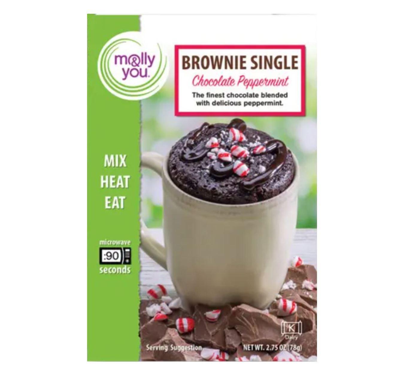 Molly & You Single Serve Cake Mug Mix | Chocolate Peppermint Brownie