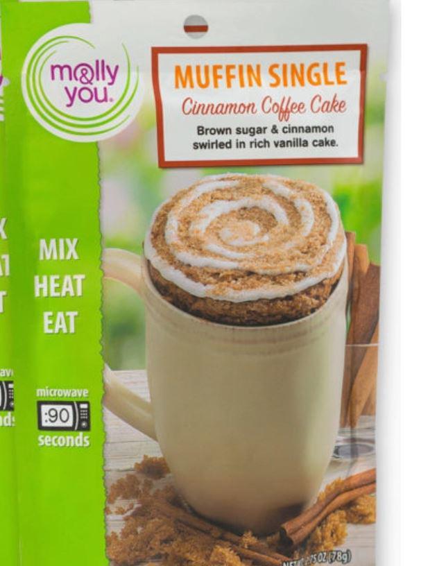 Molly & You Single Serve Cake Mug Mix | Cinnamon Coffee Cake Muffin