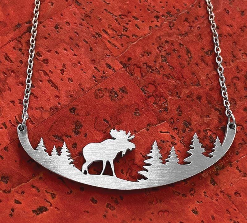 Moose in the Woods Necklace