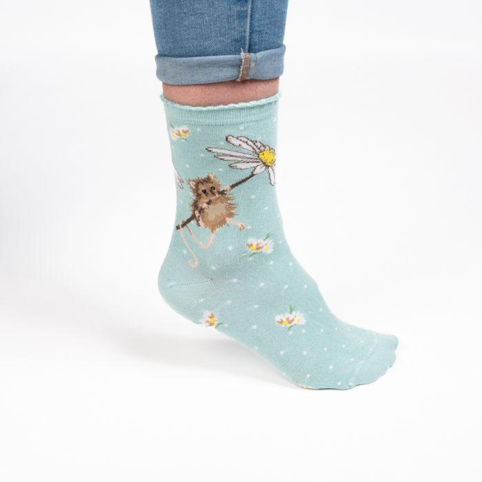 Mouse "Oops a Daisy " Socks by Wrendale