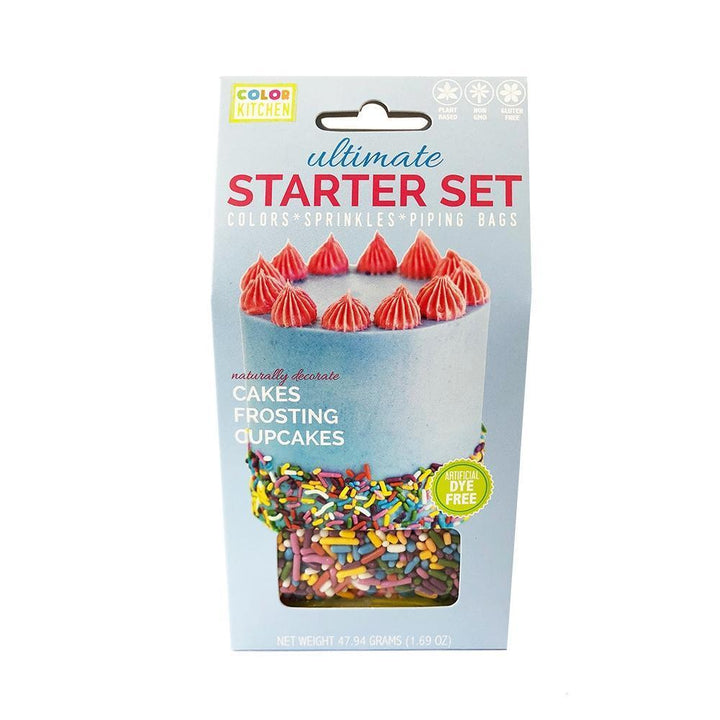 Natural Food Colors & Sprinkle Set with Piping Bags