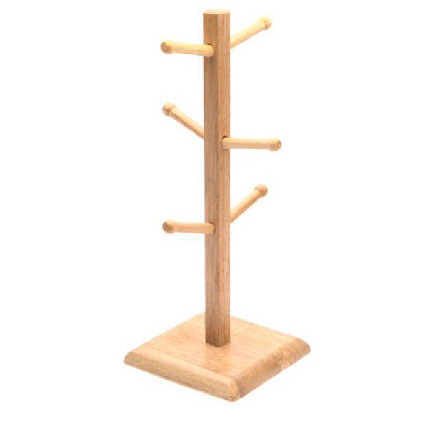 Natural Wood Mug Rack