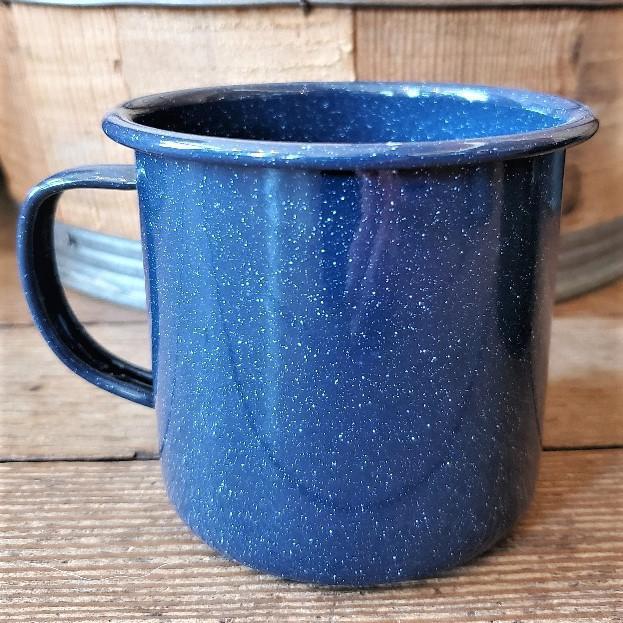 16 oz Mug Speckled Enamelware Navy