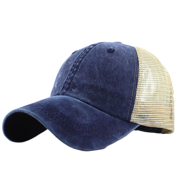 Unstructured Cotton with Mesh Baseball Cap | Spruce Navy