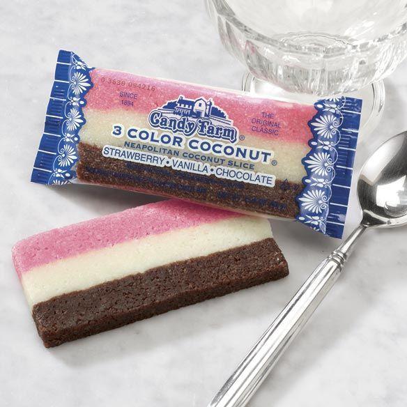 Neapolitan Three Color Coconut Slice Bar