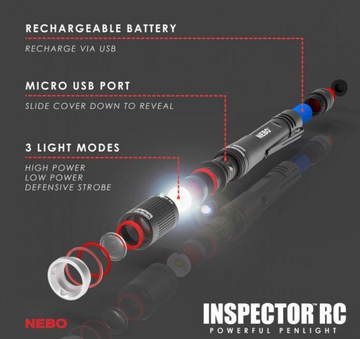 NEBO Rechargeable Inspector RC Pocket Light