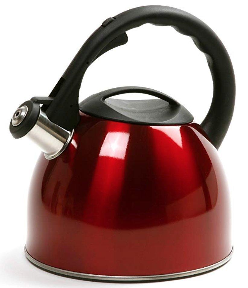 Norpro 2.7 Quart Whistling Teakettle, Red