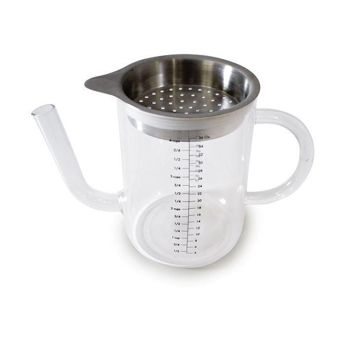 Norpro Glass Gravy Separator with Strainer | 4 cup