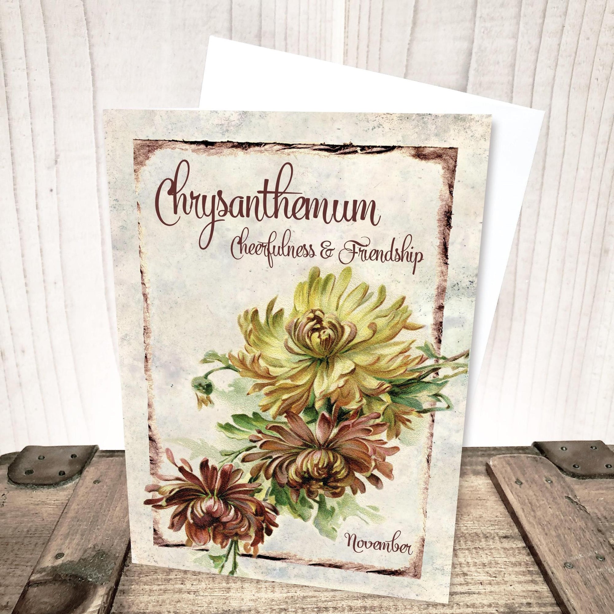 November Chrysanthemum Flower Card by Yesterday's Best