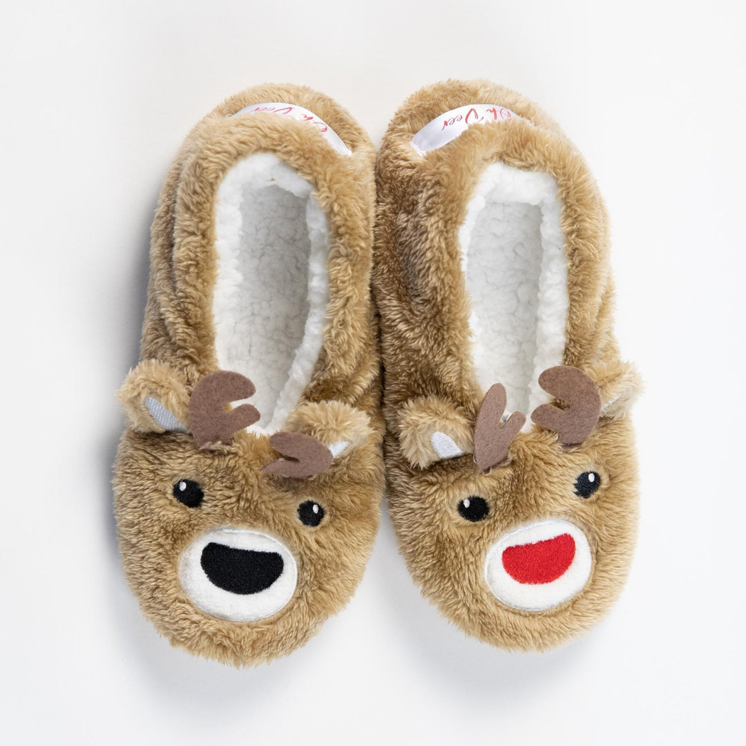 Oh Deer Holiday Footsies Slippers