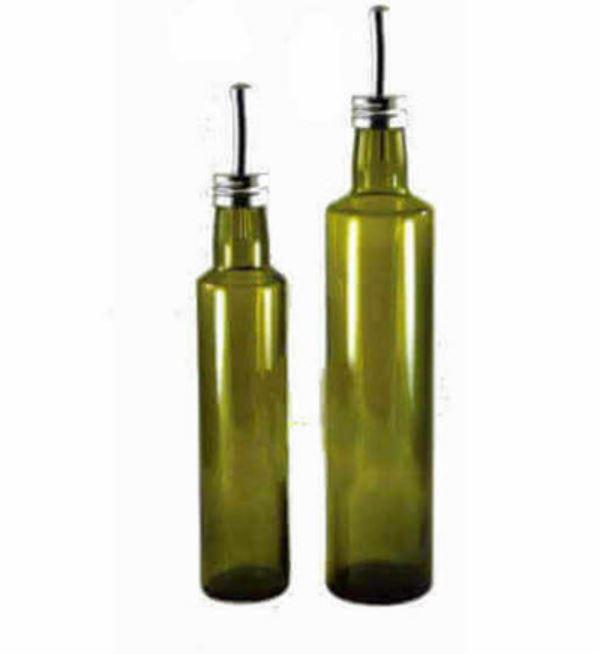 Olive Oil Cruet Green Glass