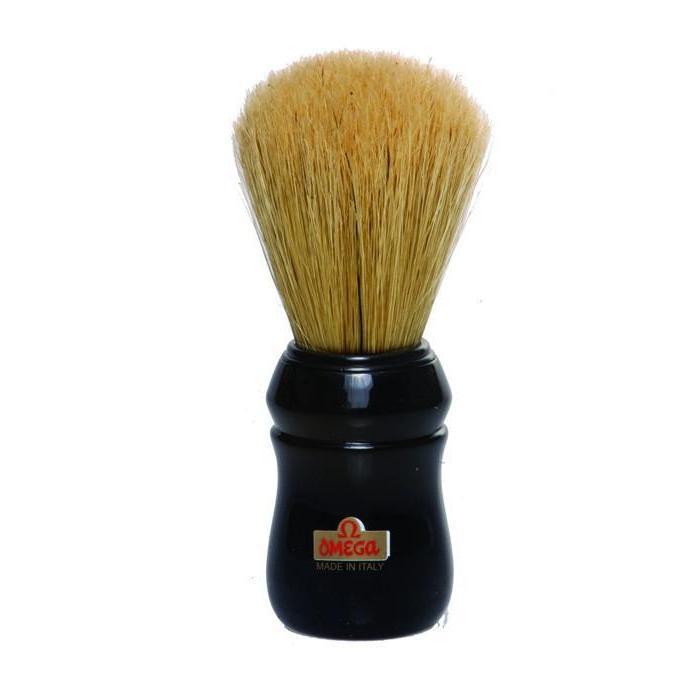 Omega Boar Bristle Shaving Brush, ABS Handle, Black