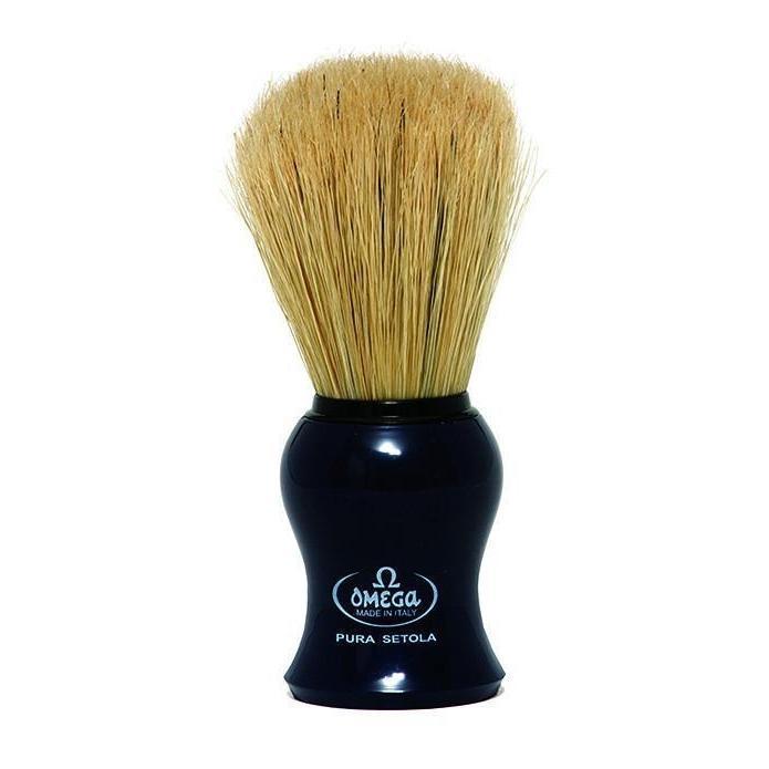 Omega Boar Bristle Shaving Brush, Black