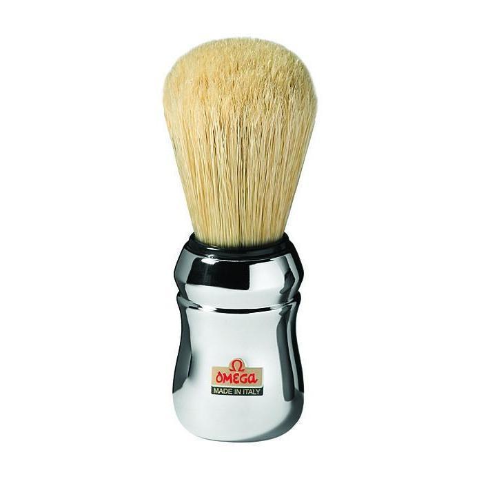 Omega Boar Bristle Shaving Brush With Chromed Plastic Handle