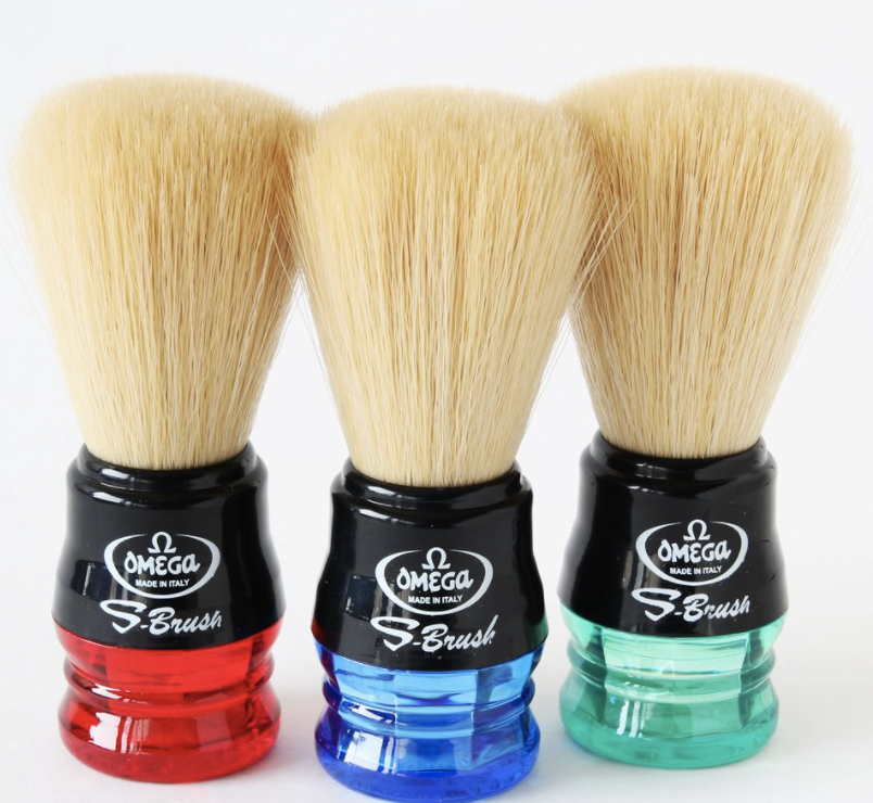 Omega Men's Shaving Synthetic Fiber Brush