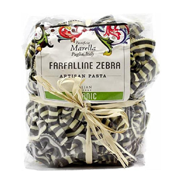 Organic Artisan Italian Pasta | Farfalline Zebra Black & White Bowtie Pasta