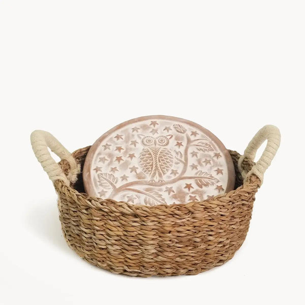 Handmade Bread Warmer & Wicker Basket | Round Owl