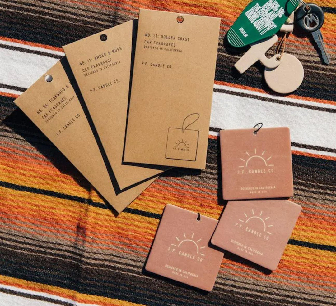 P.F. Candle Car Fragrance | Amber & Moss
