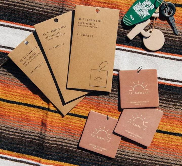 P.F. Candle Car Fragrance | Amber & Moss