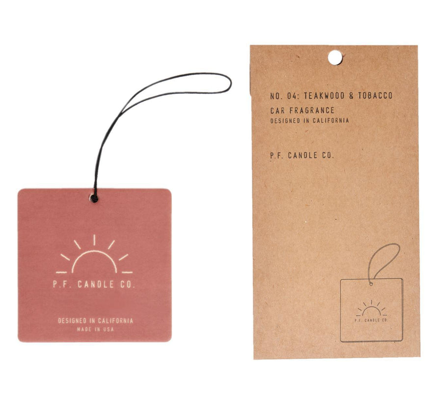 P.F. Candle Car Fragrance | Teakwood & Tobacco