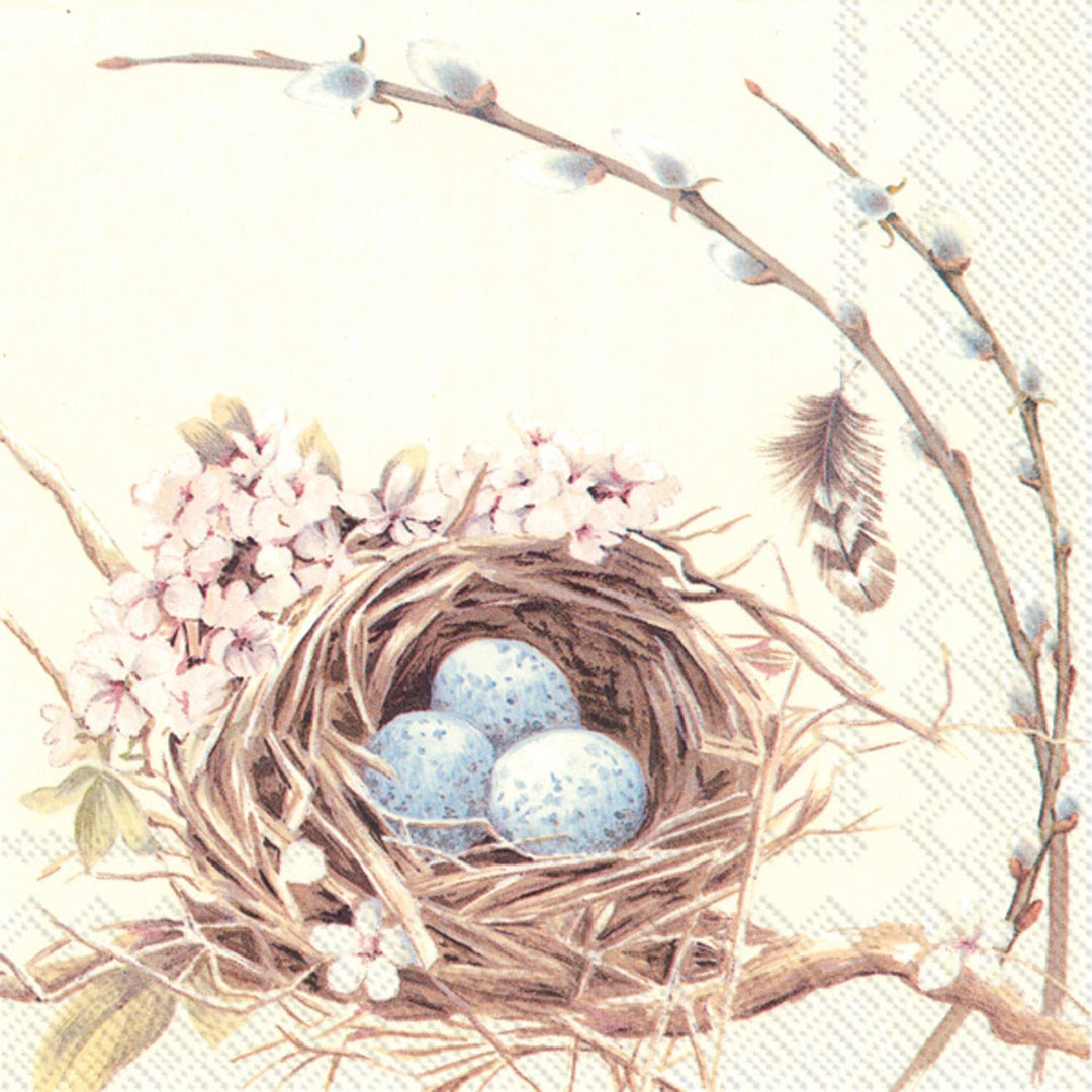 Paper Cocktail Napkins Bird's Nest with Eggs