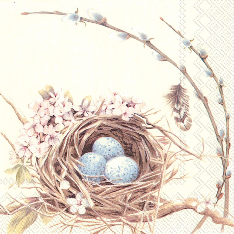 Paper Cocktail Napkins Bird's Nest with Eggs