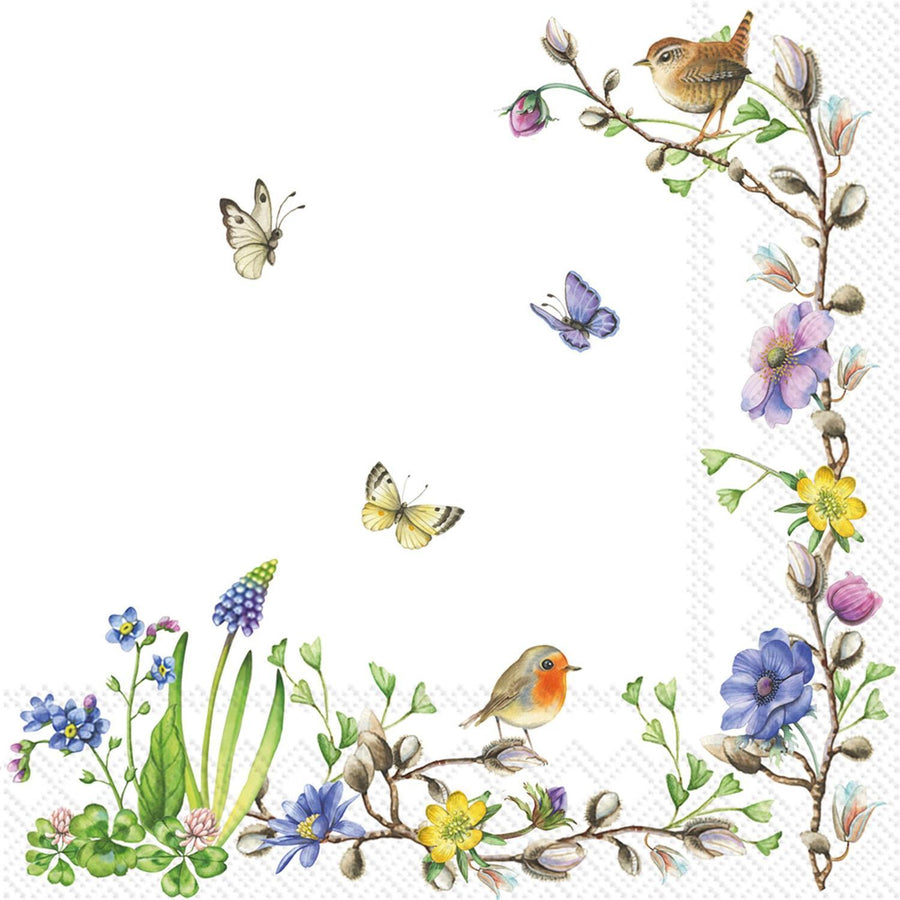 Paper Cocktail Napkins Easter Spring Flowers