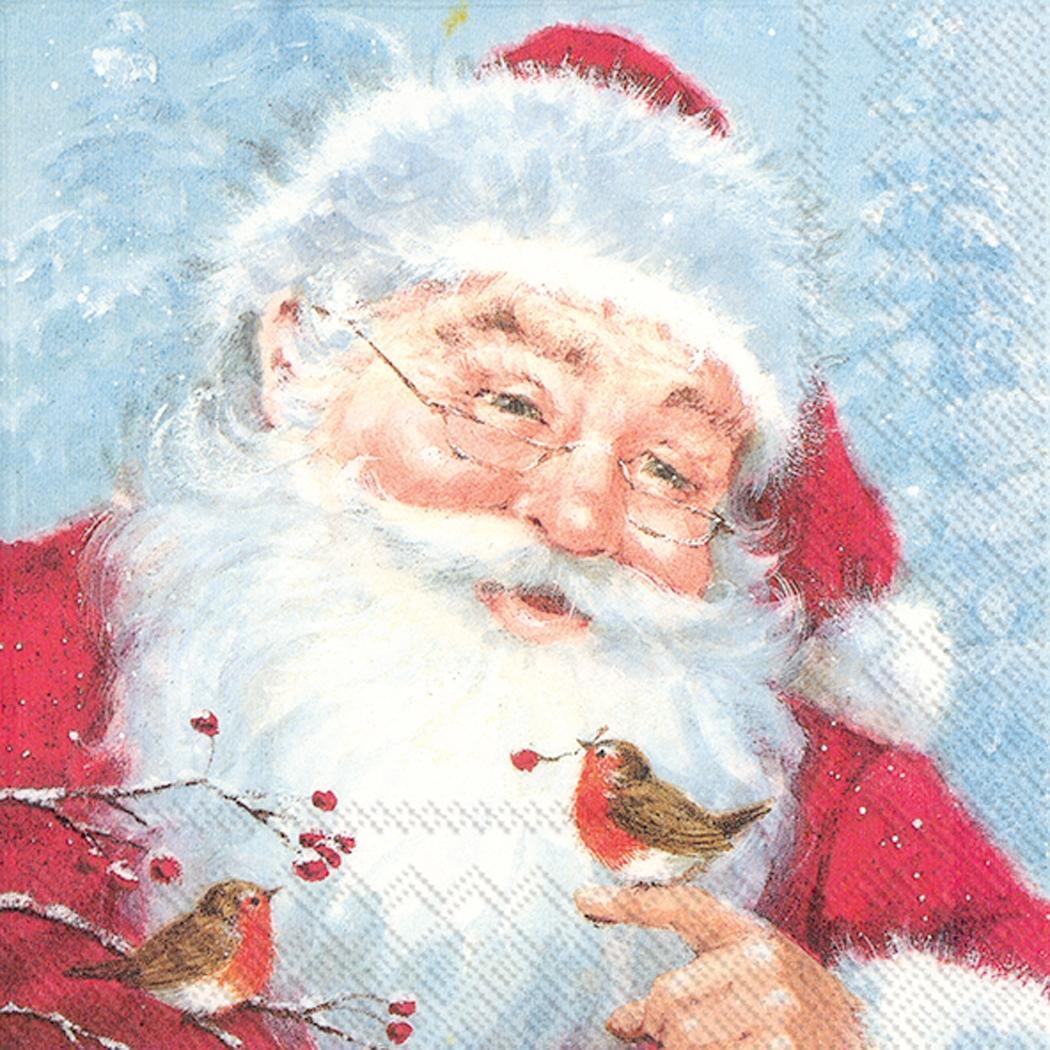 Paper Cocktail Napkins Friendly Santa