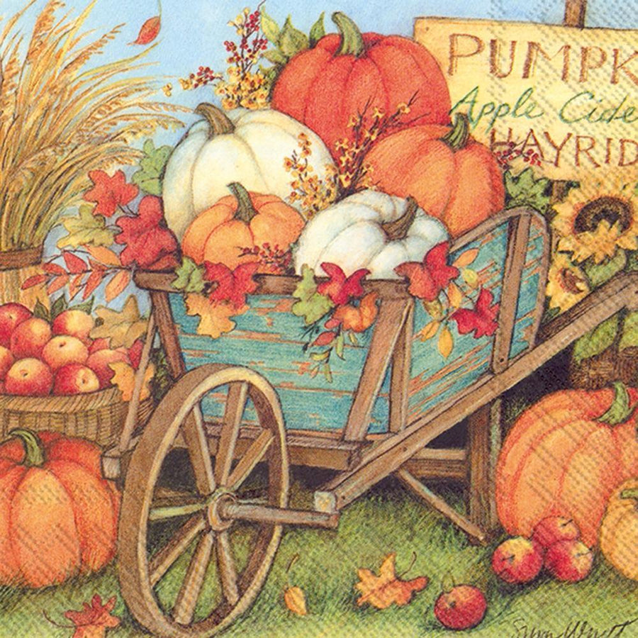 Paper Cocktail Napkins Pumpkin Crop