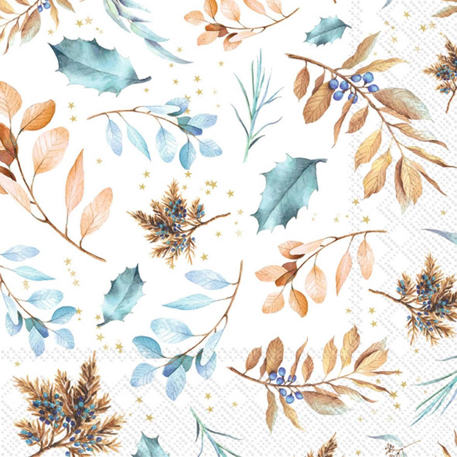 Paper Cocktail Napkins Warm Winter Leaves