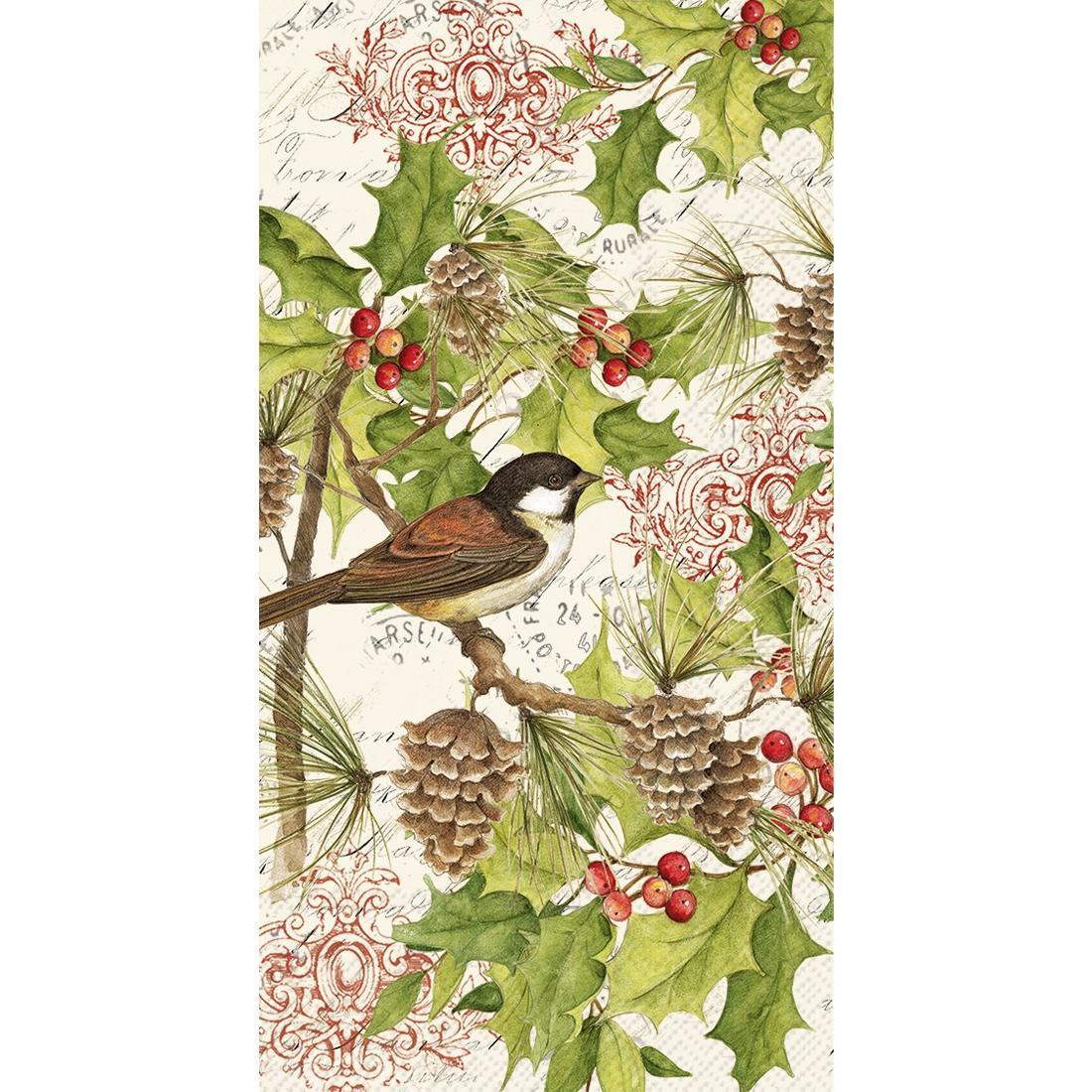 Paper Guest Towels Christmas Winter Chickadee