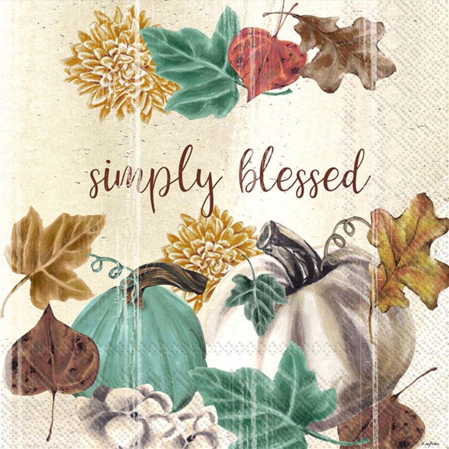 Paper Lunch Napkins Simply Blessed Pumpkins