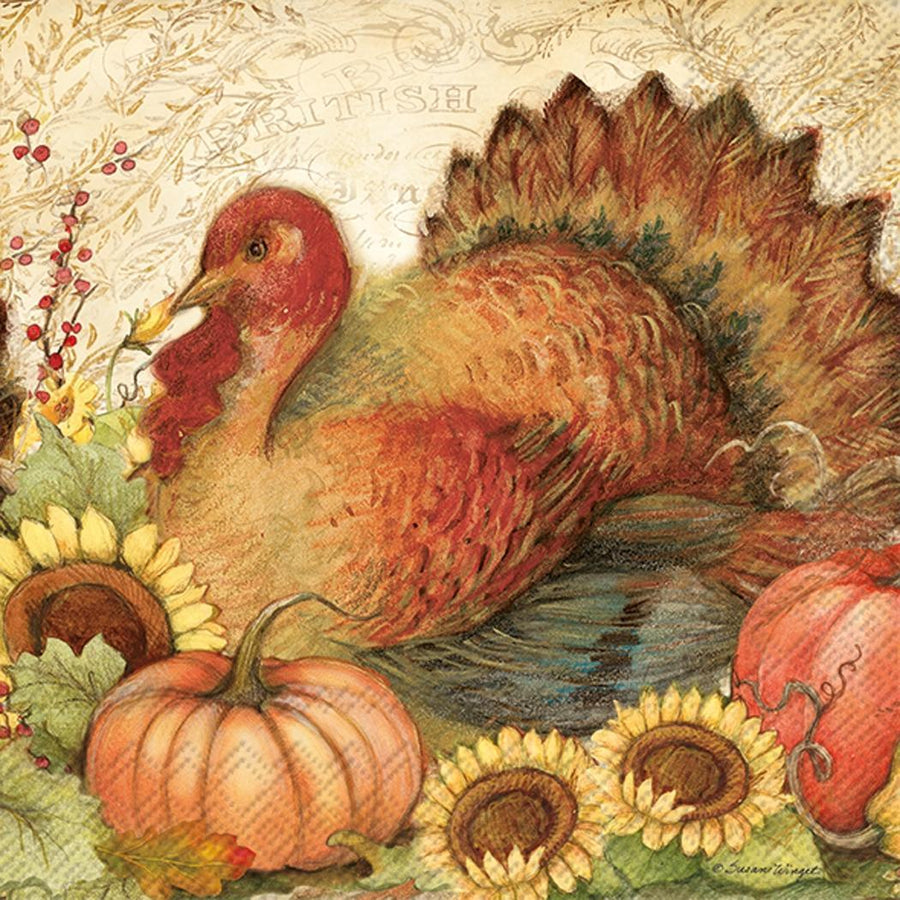 Paper Lunch Napkins Thanksgiving Turkey