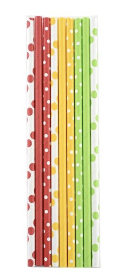 Paper Party Straws Polka Dots (100 Pieces) by Norpro