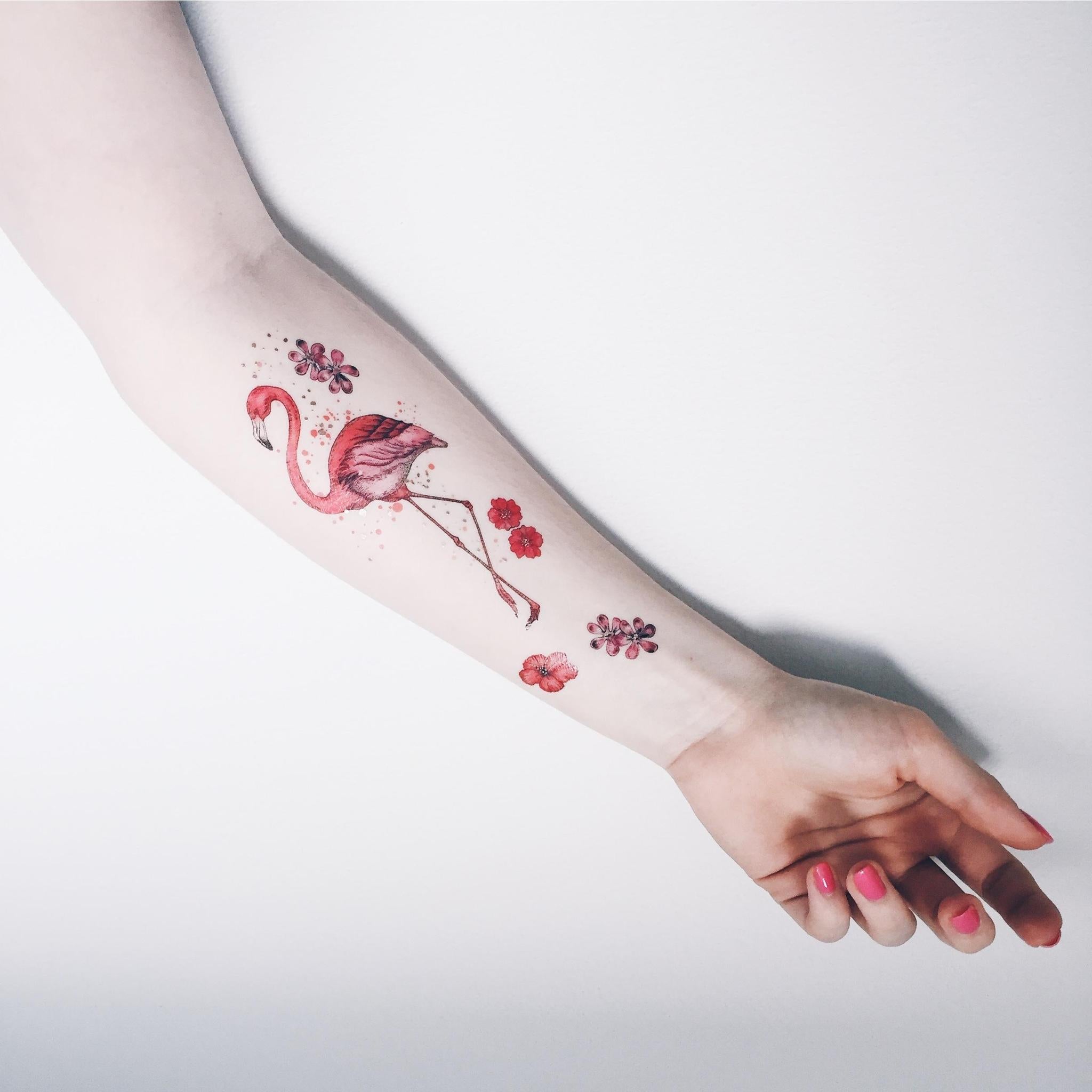 Flamingo tattoo by Andrea Morales | Post 22957