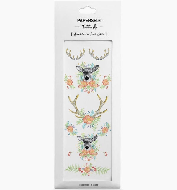 PAPERSELF Temporary Tattoo Skin Accessories | Floral Fawn