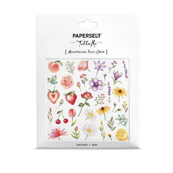 PAPERSELF Temporary Tattoo Skin Accessories | Flowers and Fruit