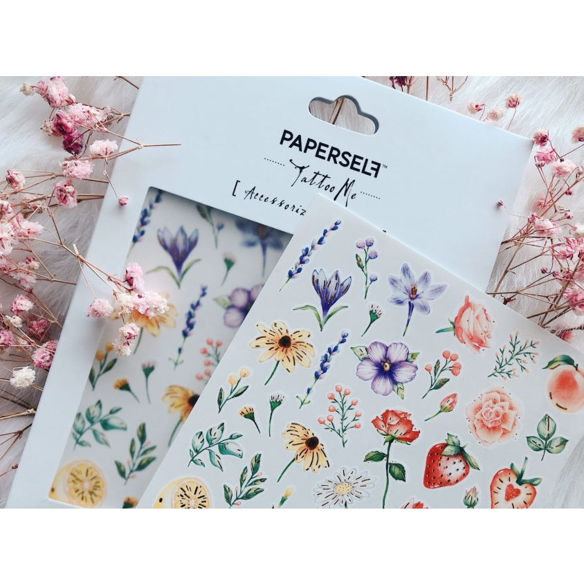 PAPERSELF Temporary Tattoo Skin Accessories | Flowers and Fruit