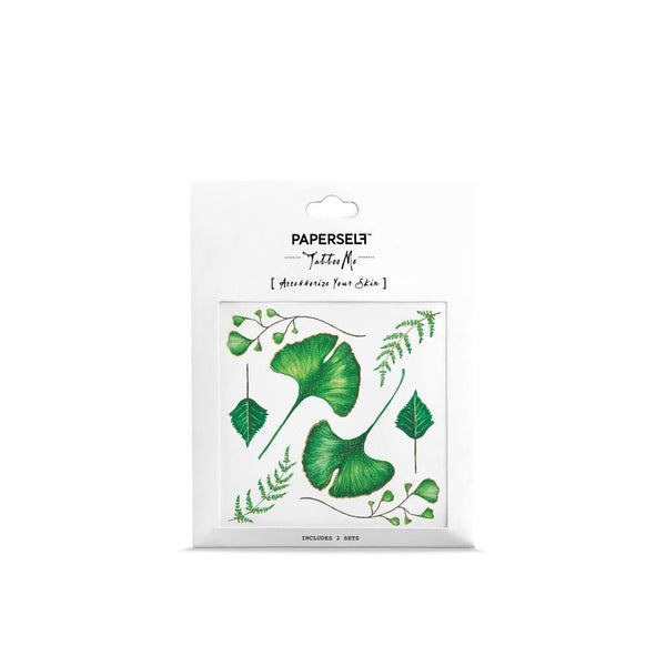 PAPERSELF Temporary Tattoo Skin Accessories | Ginkgo Leaves