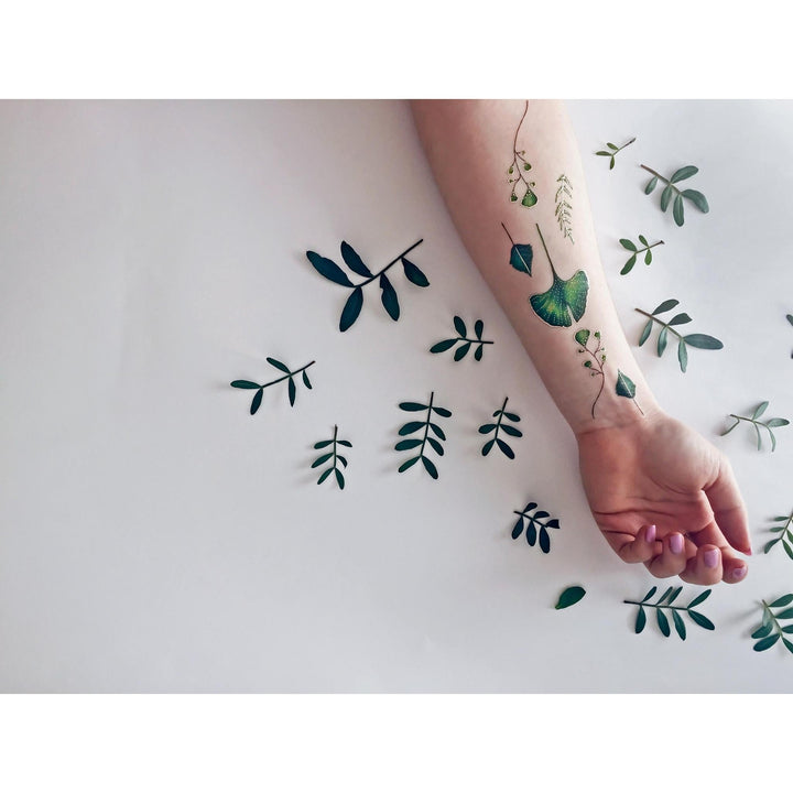 PAPERSELF Temporary Tattoo Skin Accessories | Ginkgo Leaves