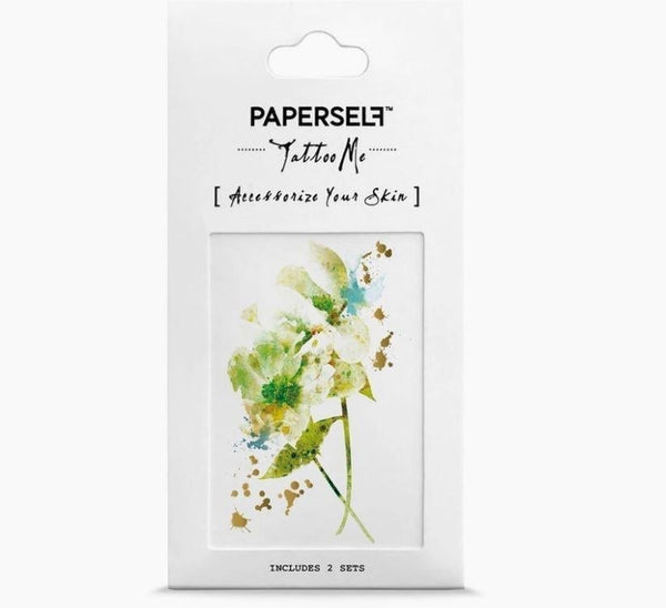 PAPERSELF Temporary Tattoo Skin Accessories | Green Blossom