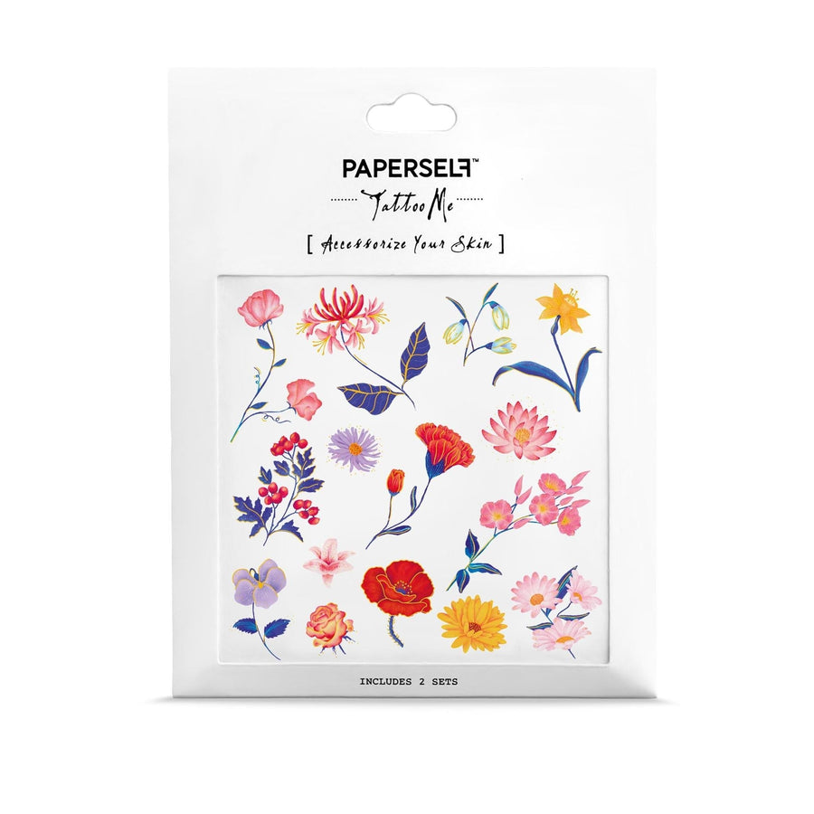 PAPERSELF Temporary Tattoo Skin Accessories | Months of Flowers