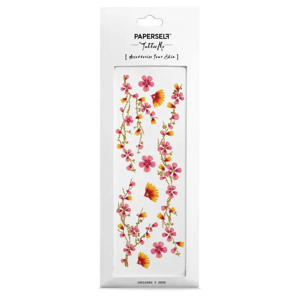 PAPERSELF Temporary Tattoo Skin Accessories | Pink Blossoms