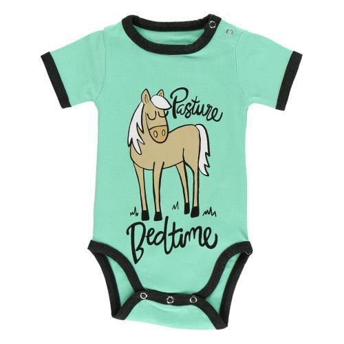 Pasture Bedtime Mint Infant Creeper Onesies